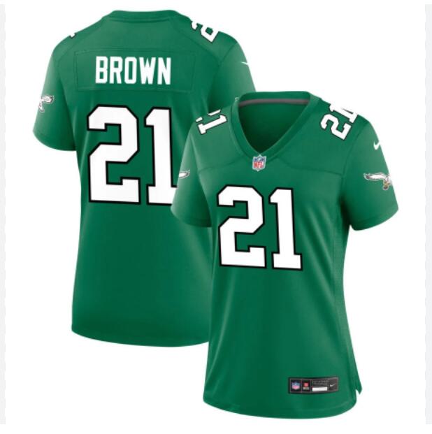 Men Philadelphia Eagles 21 Sydney Brown game Green 2024 Nike NFL jersey